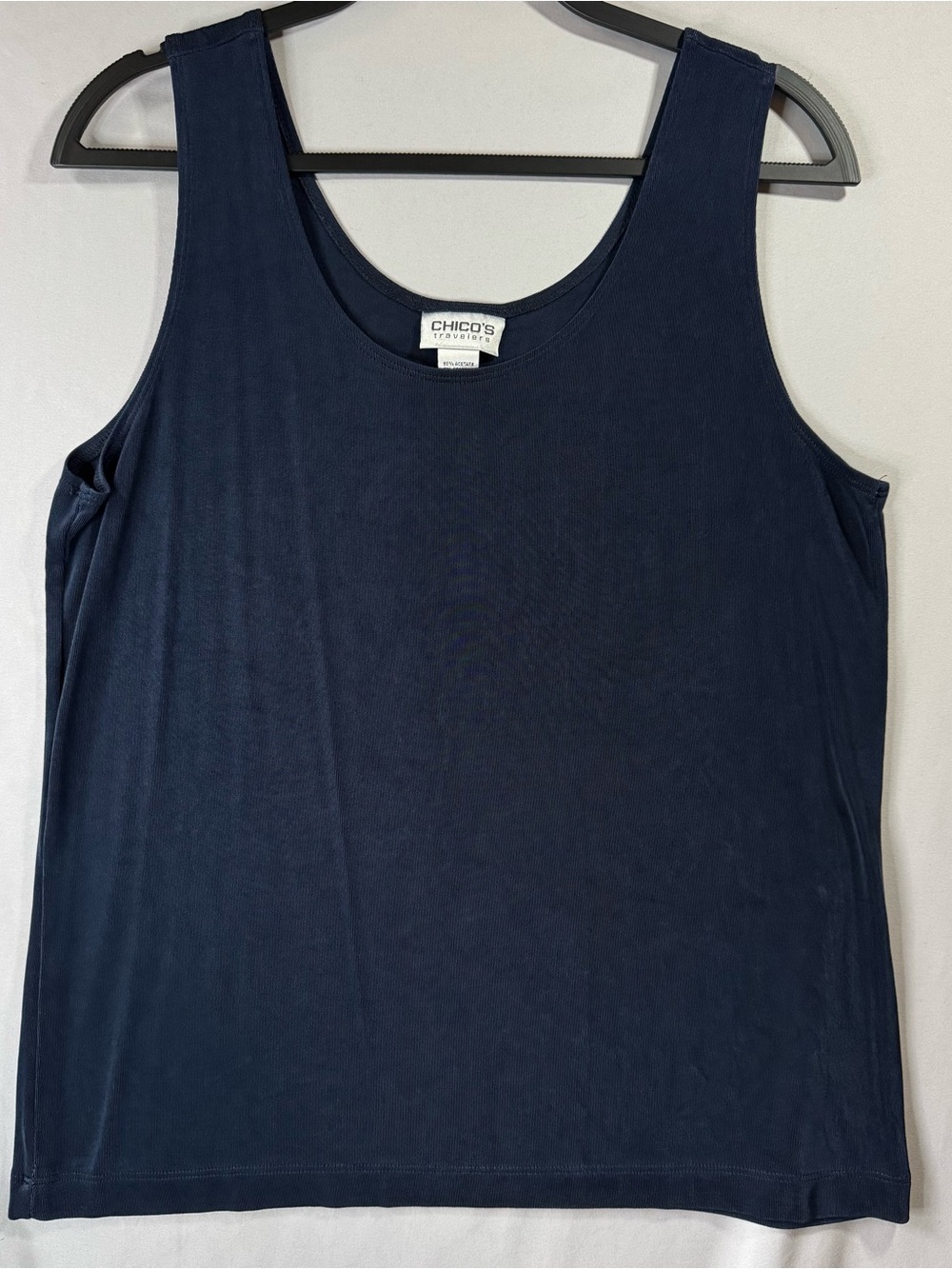 Chico's Traveler Navy Sleeveless Scoop Neck Tank Top, XL
